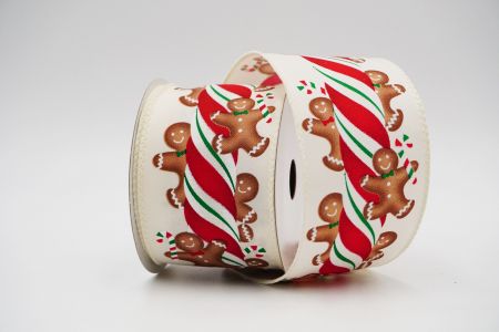 Gingerbread Men Wired Ribbon_KF6815GC-2-2_Ivory